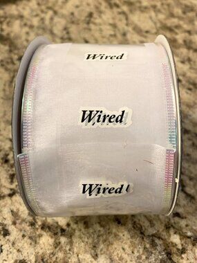 White Organza Wired Ribbon - 2.5" x 15 ft - New in Package - Michael's